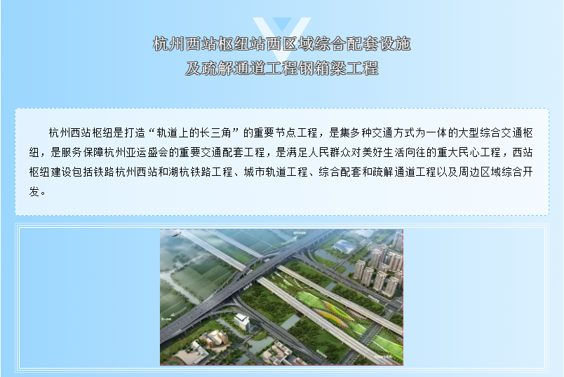 杭州西站樞紐站西區(qū)域綜合配套設(shè)施及疏解通道工程鋼箱梁工程