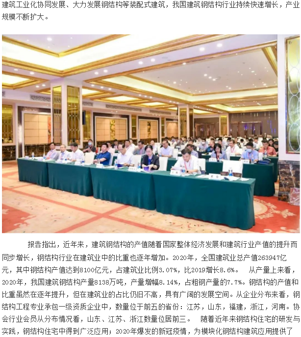 2021年全國(guó)建筑鋼結(jié)構(gòu)行業(yè)大會(huì)在武漢召開